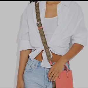 Coach North South Mini Tote with Signature Canvas